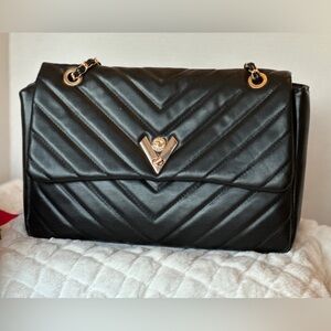 Valentino Orlandi Black Quilted Shoulder Bag